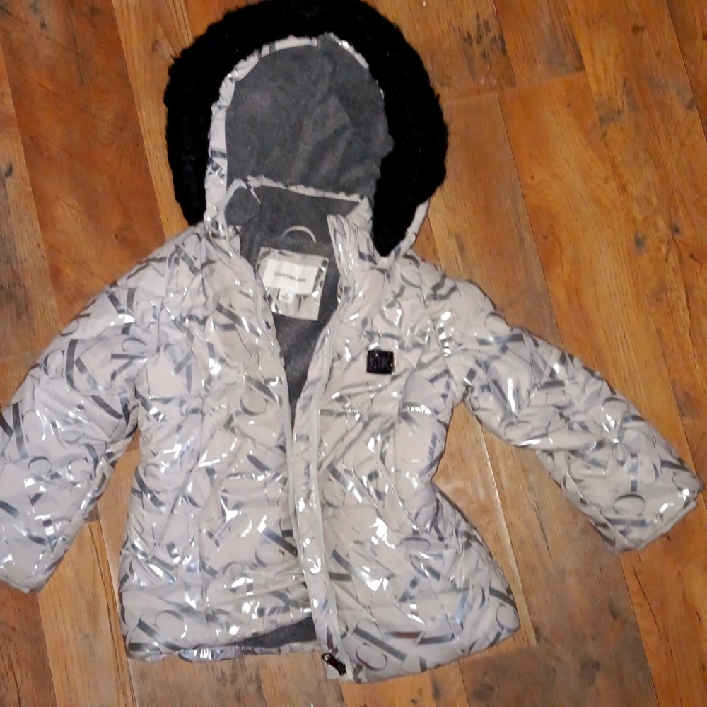 Calvin klien size 4 girls coat Grey and Black